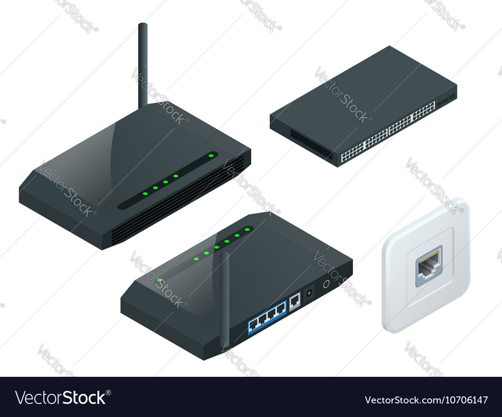 Isometric Wi Fi Wireless Router Royalty Free Vector Image