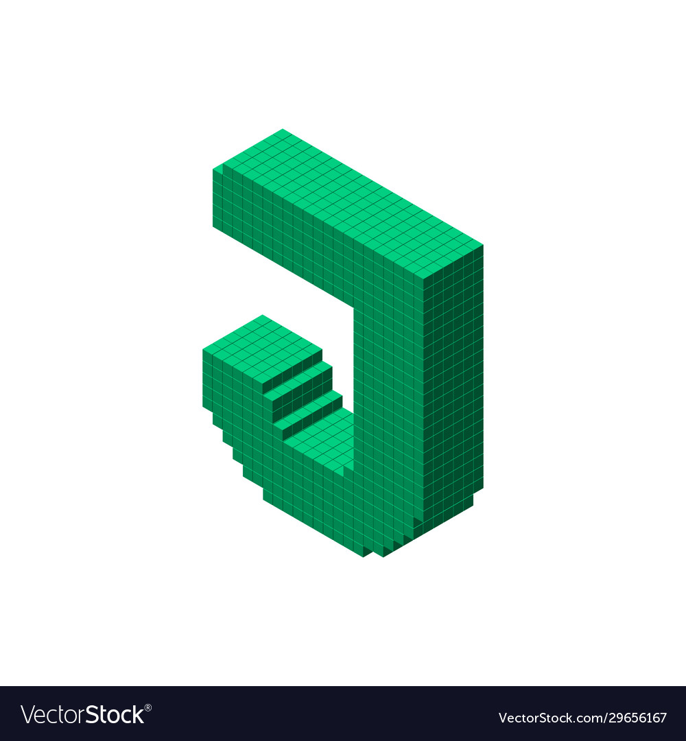 3d Pixelated Capital Letter J Royalty Free Vector Image