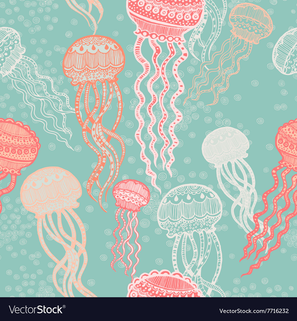 Abstract Graphically Jellyfish Pattern Royalty Free Vector