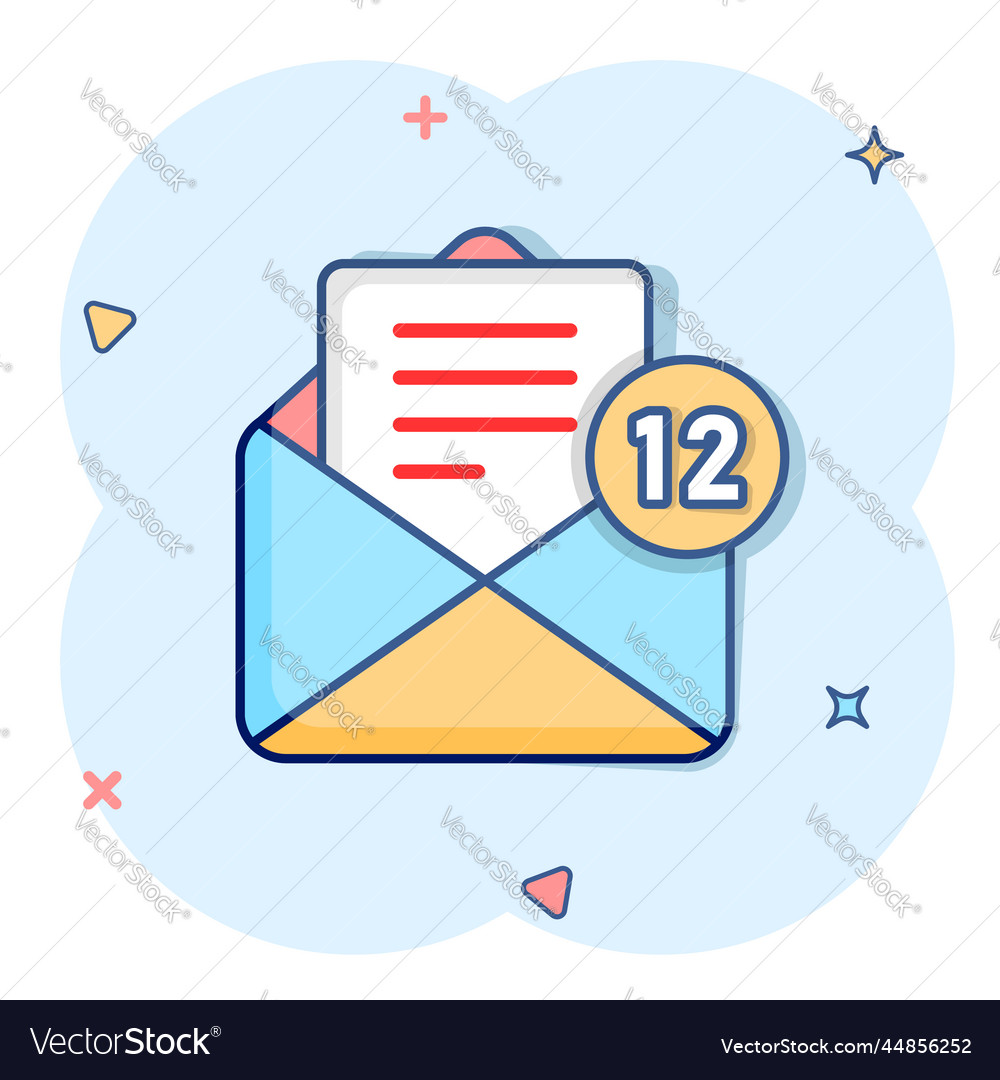 New Incoming Messages Icon In Comic Style Vector Image