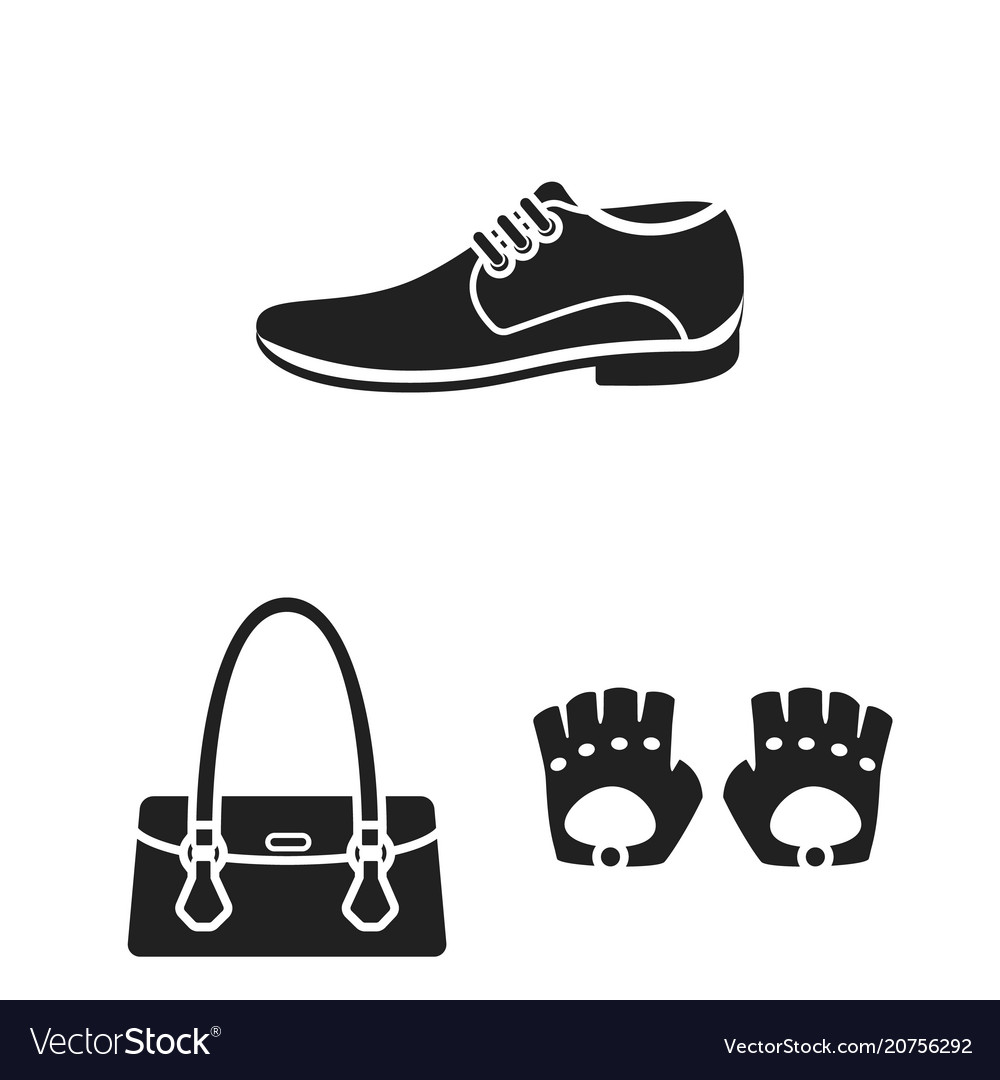 Clothes And Accessories Black Icons In Set Vector Image