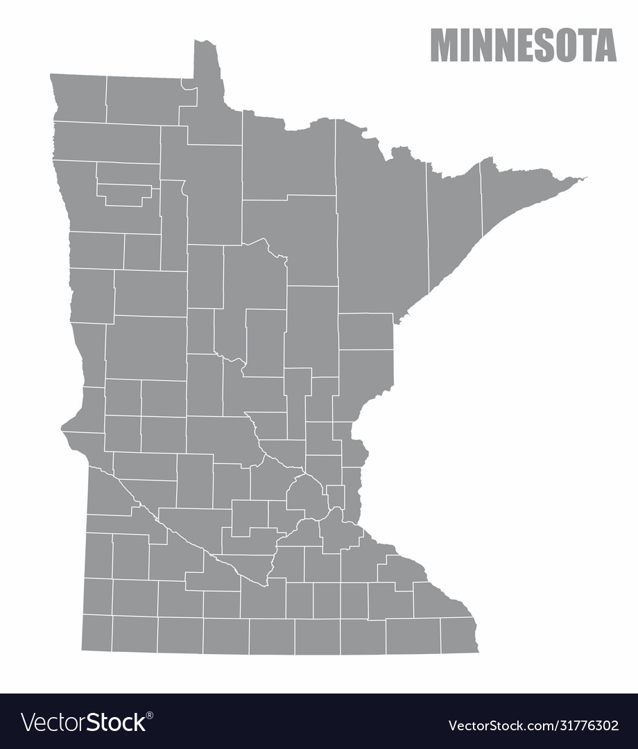 Minnesota County Map Royalty Free Vector Image