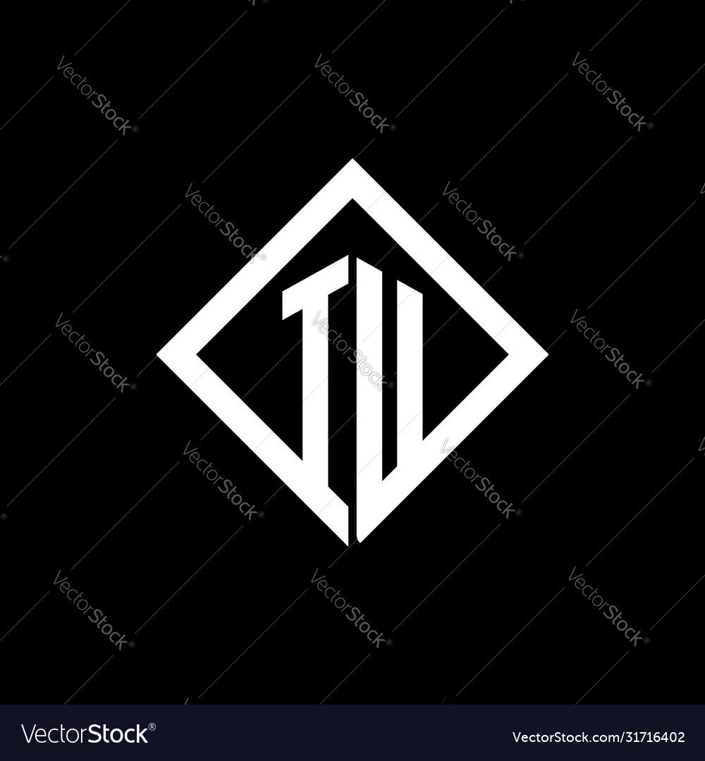 Iu Logo Monogram With Square Rotate Style Design Vector Image