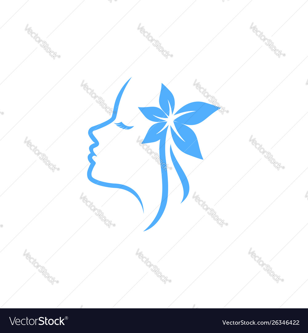 Beauty Spa Logo Design Template Woman Silhouette Vector Image