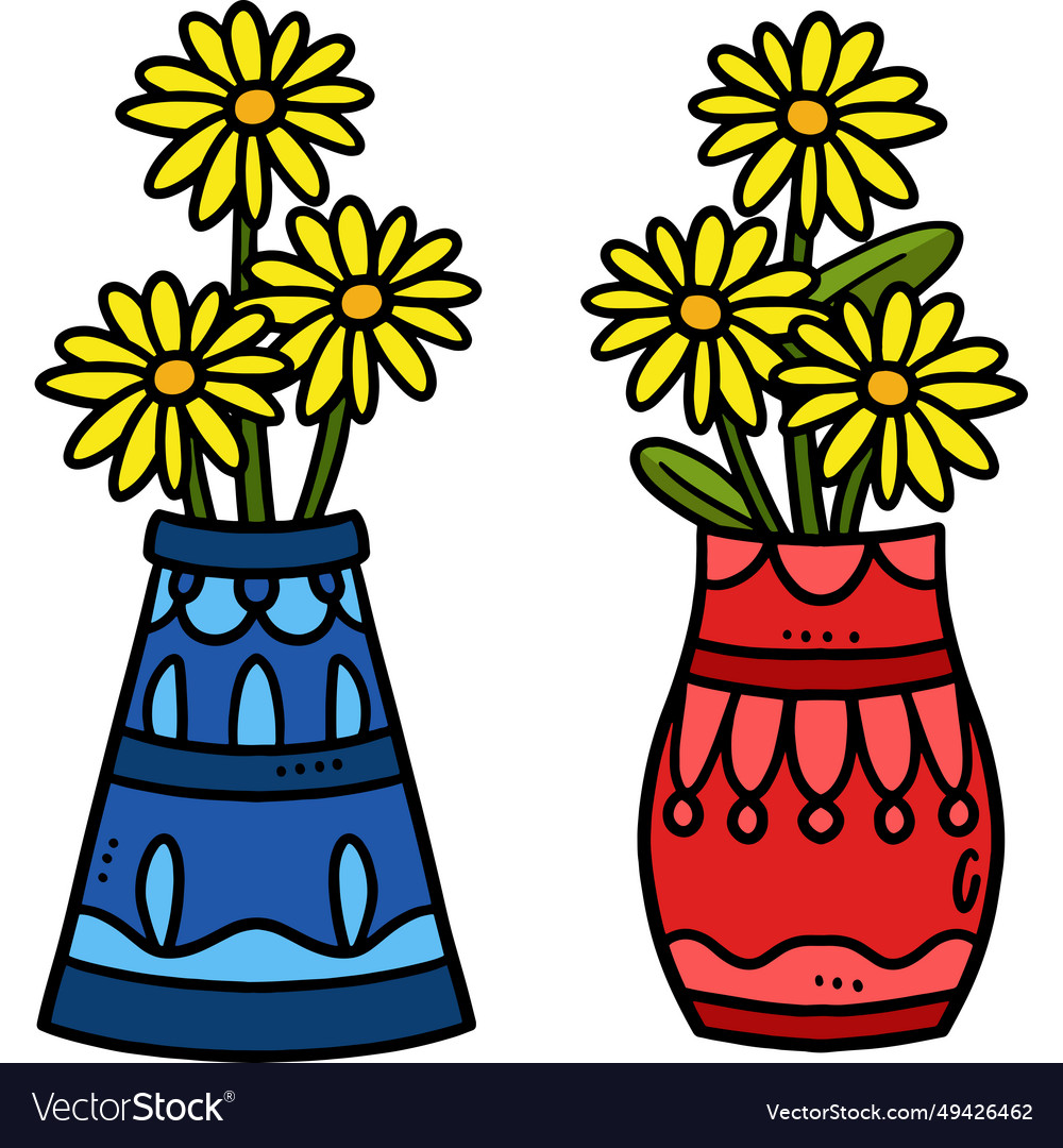 Spring Potted Flower Cartoon Colored Clipart Vector Image