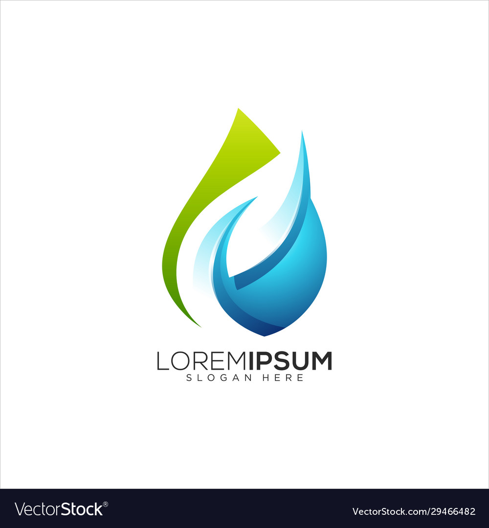 Leaf Water Drop Logo Design Royalty Free Vector Image