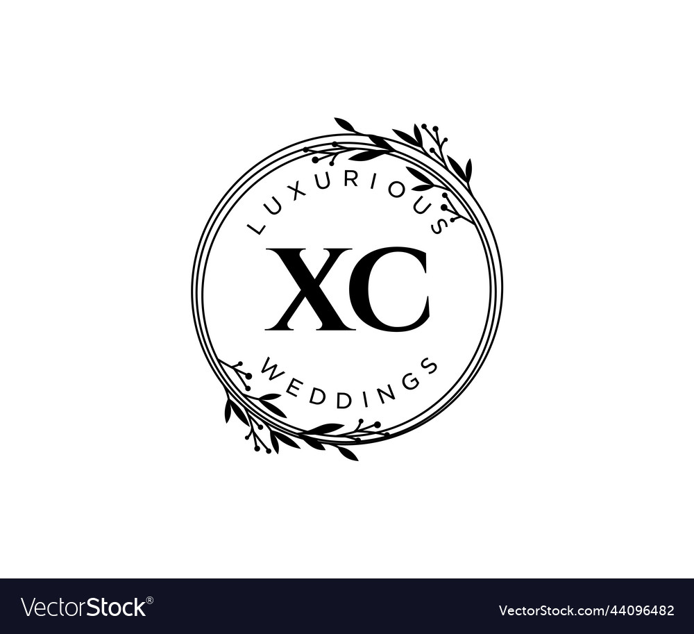 Xc Initials Letter Wedding Monogram Logos Vector Image