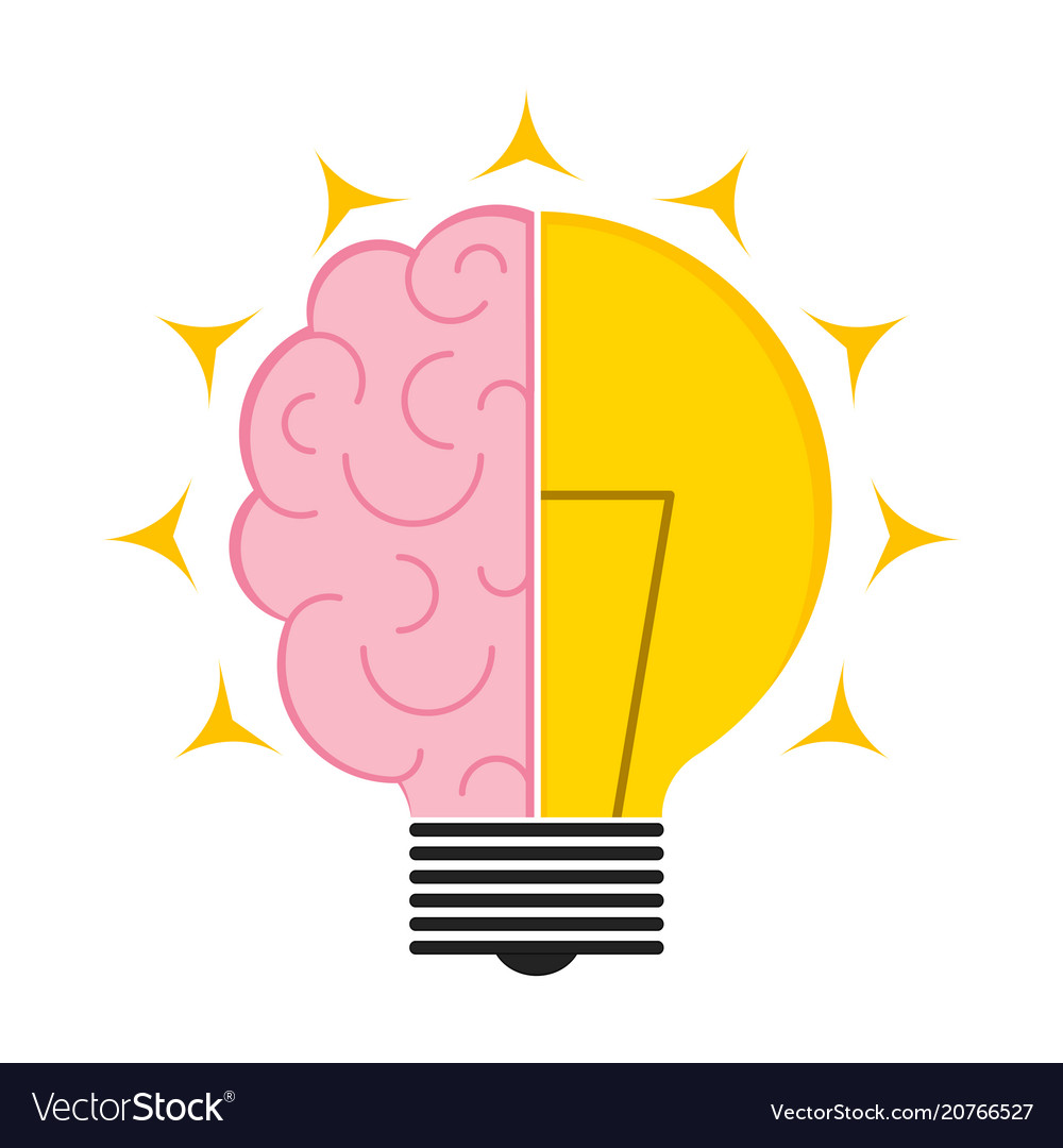 Conceptual Lightbulb Icon With A Brain Royalty Free Vector