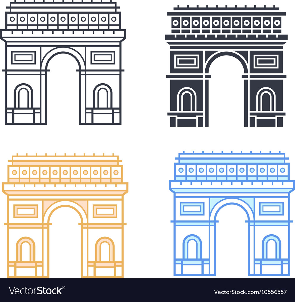 Arc De Triomphe Royalty Free Vector Image Vectorstock