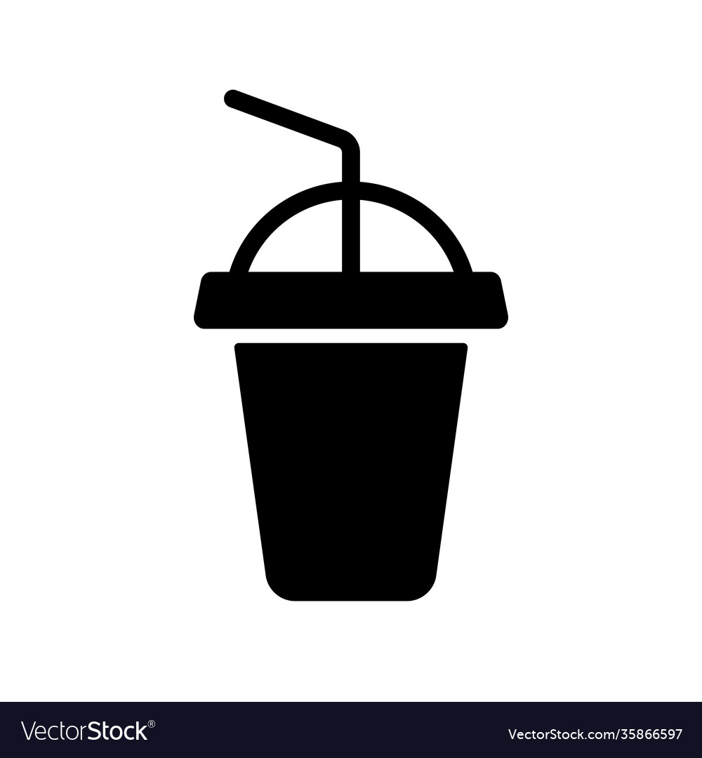 Soft Drink Glyph Icon Fast Food Sign Royalty Free Vector