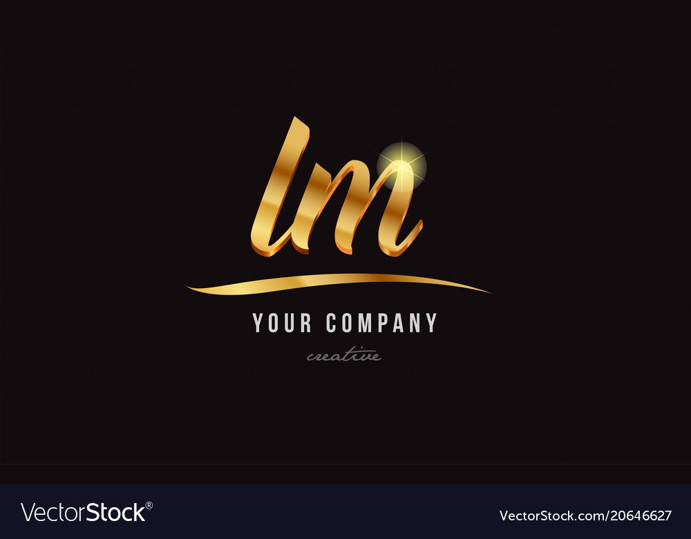 Gold Alphabet Letter Lm L M Logo Combination Icon Vector Image