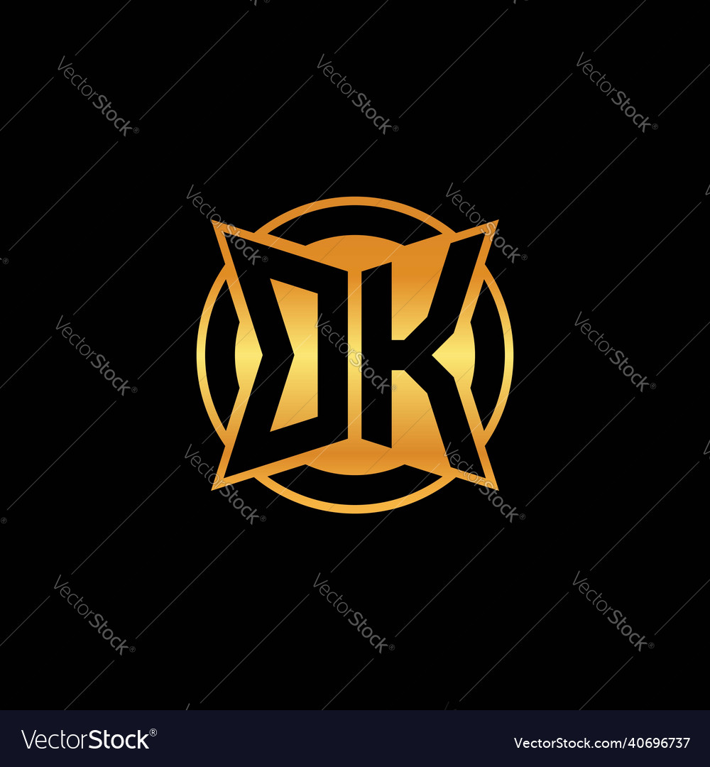 Ok Logo Letter Geometric Golden Style Royalty Free Vector