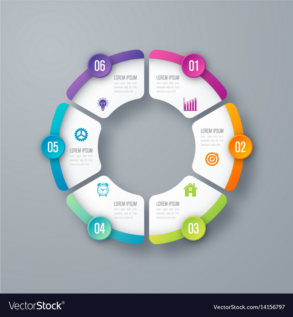 Circle Infographic Template For Graphs Royalty Free Vector