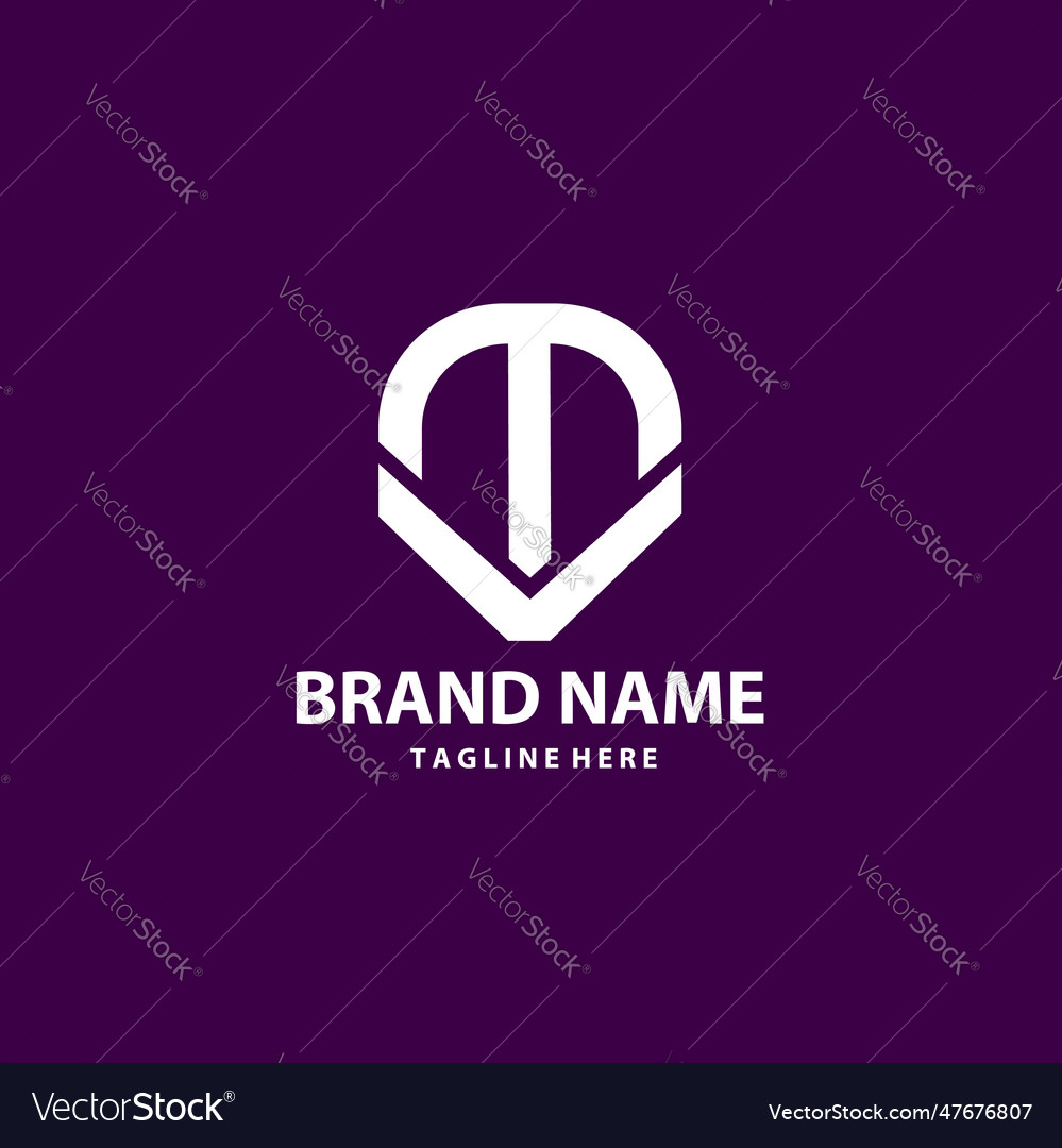 Initial Letter Mv Vm Logo Design Royalty Free Vector Image