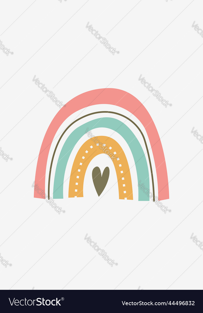 Scandinavian Boho Rainbow Poster Royalty Free Vector Image