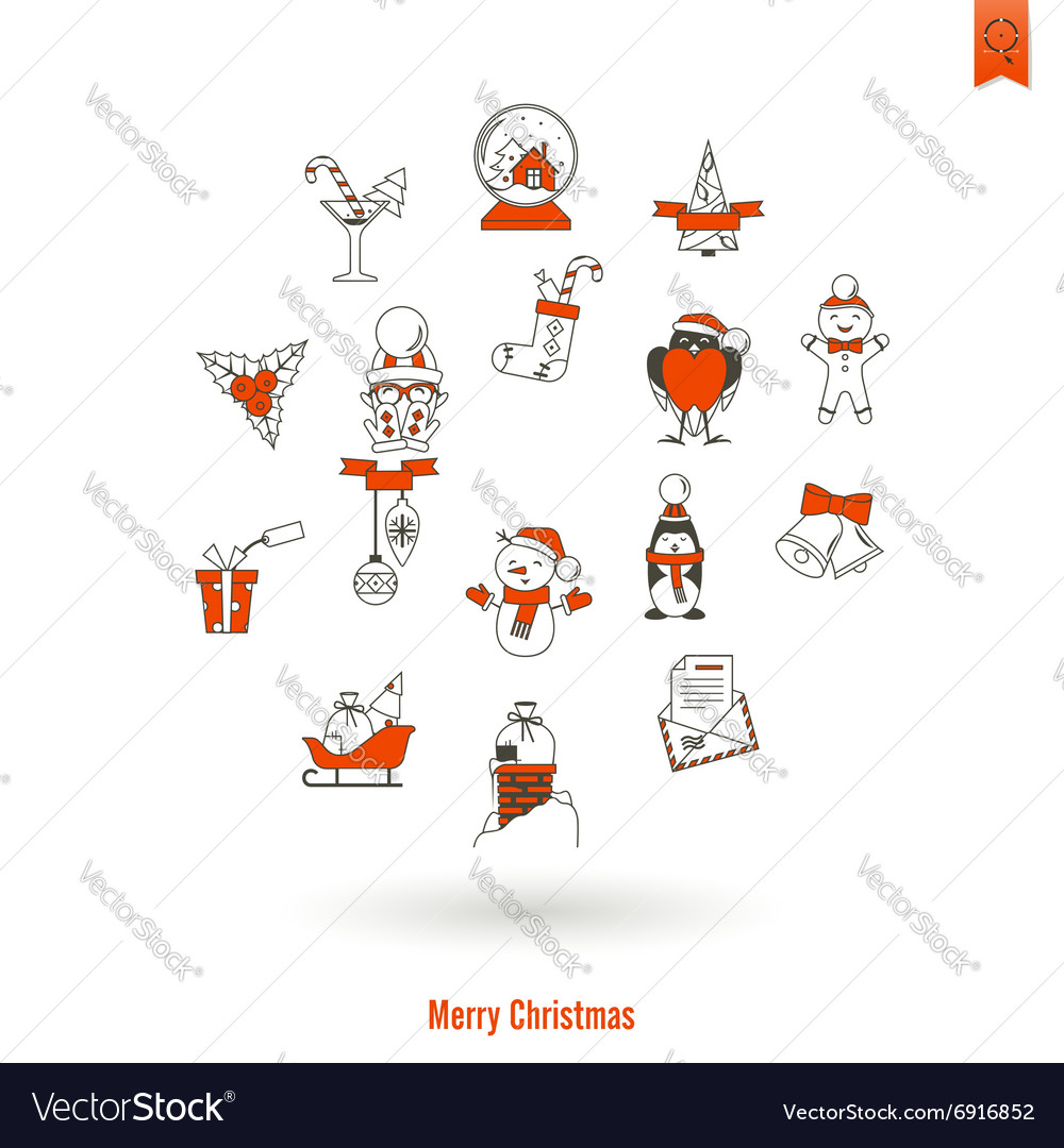 Christmas And Winter Icons Collection Royalty Free Vector