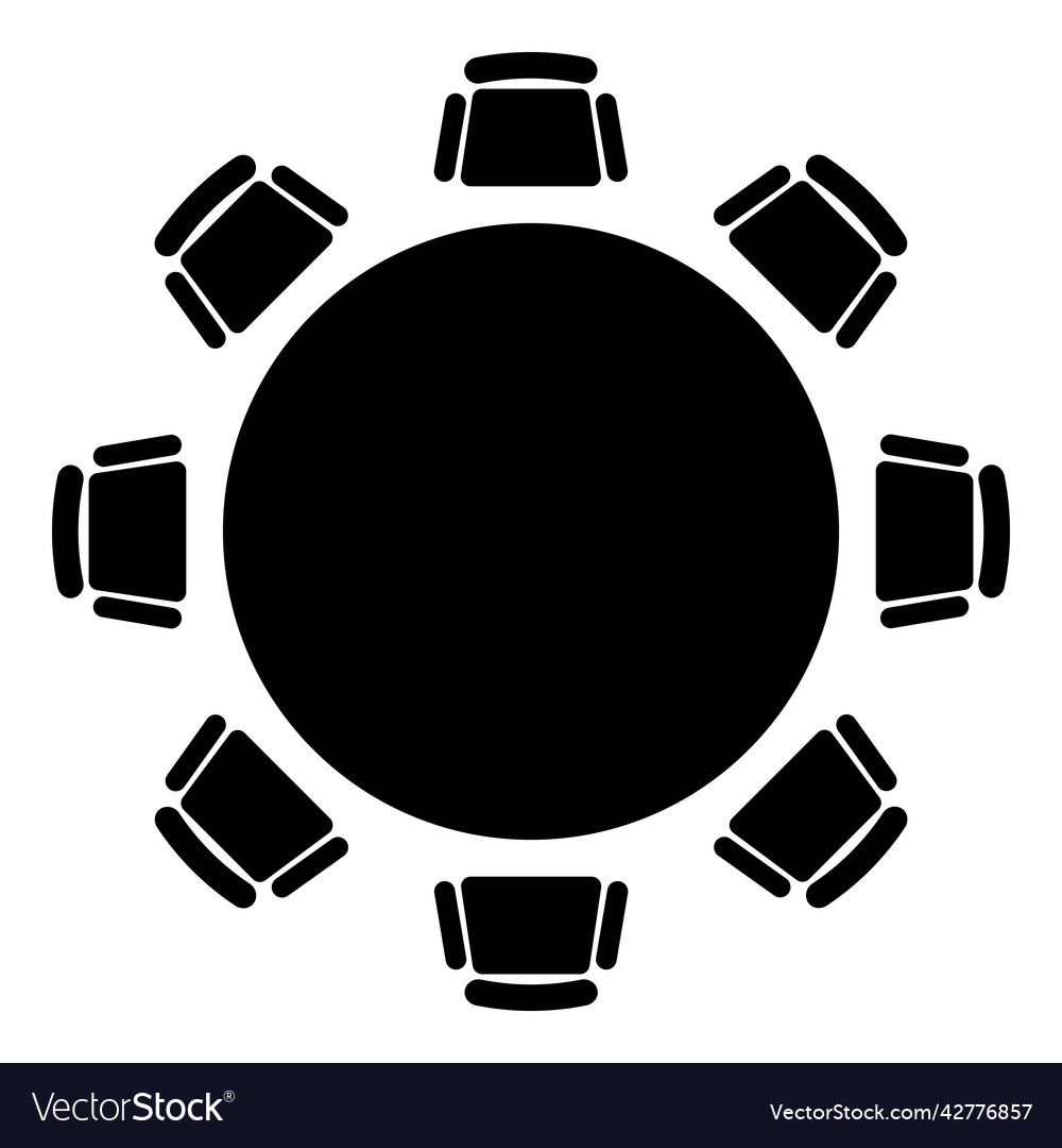 Round Table And Chairs Icon Royalty Free Vector Image