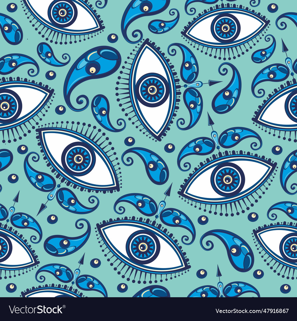 Evil Eye Seamless Pattern Royalty Free Vector Image