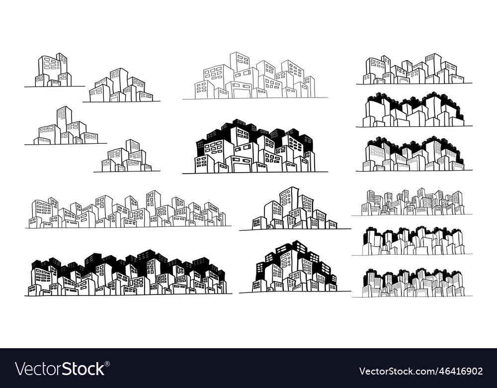 Hand Drawn Cityscape Royalty Free Vector Image