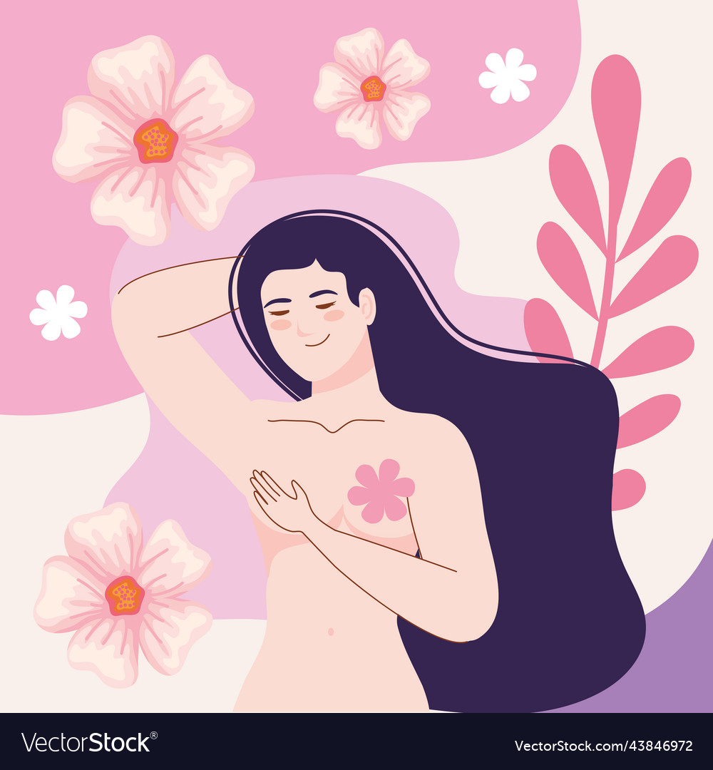 Naked Woman With Flowers Royalty Free Vector Image