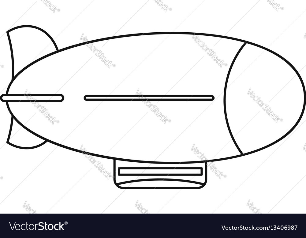 Vintage Airship Icon Outline Style Royalty Free Vector Image