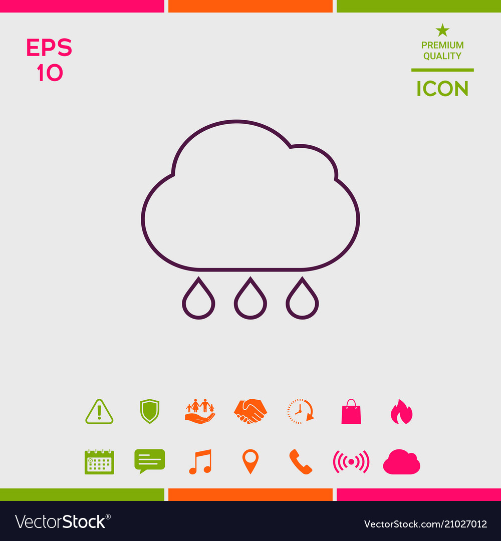 Cloud Rain Line Icon Royalty Free Vector Image