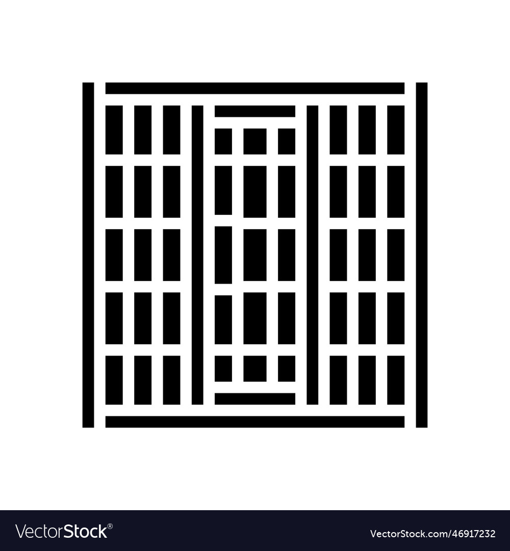 Jail Cell Bars Crime Glyph Icon Royalty Free Vector Image