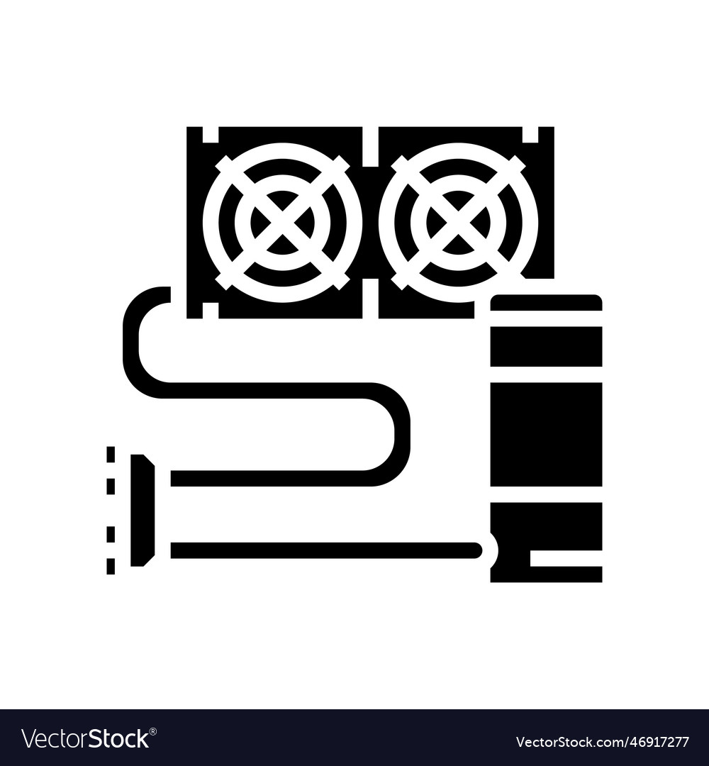 Liquid Cooling Gaming Pc Glyph Icon Royalty Free Vector