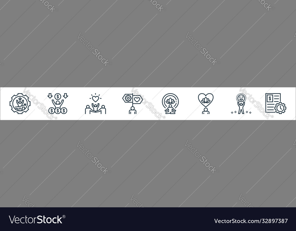 Work Life Balance Line Icons Linear Set Quality Vector Image