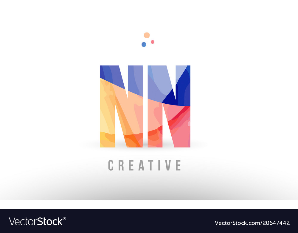 Orange Blue Alphabet Letter Nn N N Logo Icon Vector Image