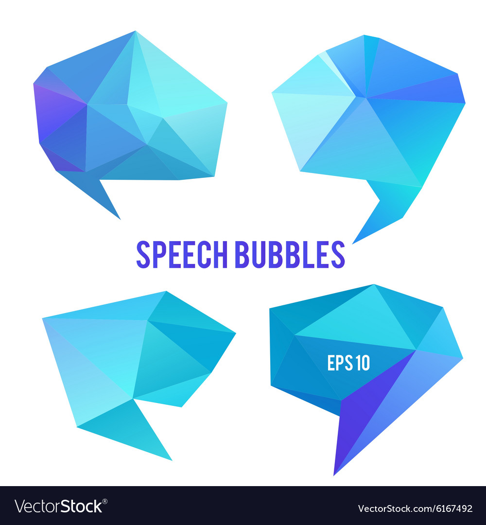 Low Poly Speech Bubbles Royalty Free Vector Image