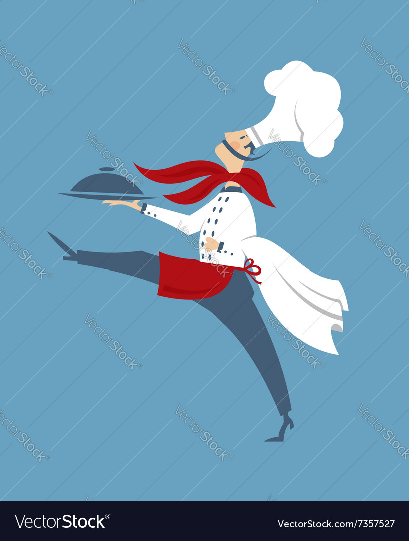 Chef With A Dish Royalty Free Vector Image VectorStock