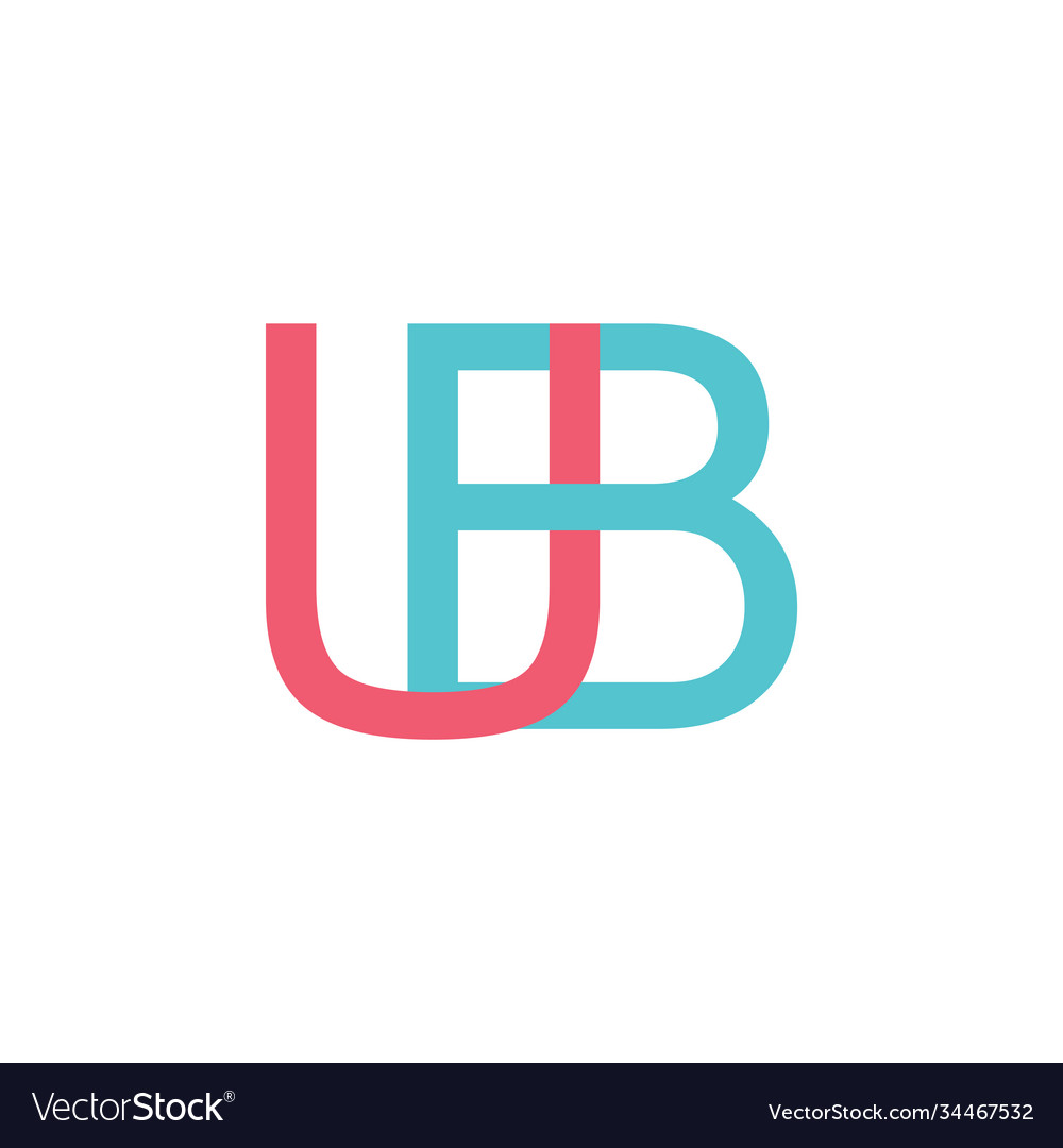 Letter Ub Linked Simple Logo Royalty Free Vector Image