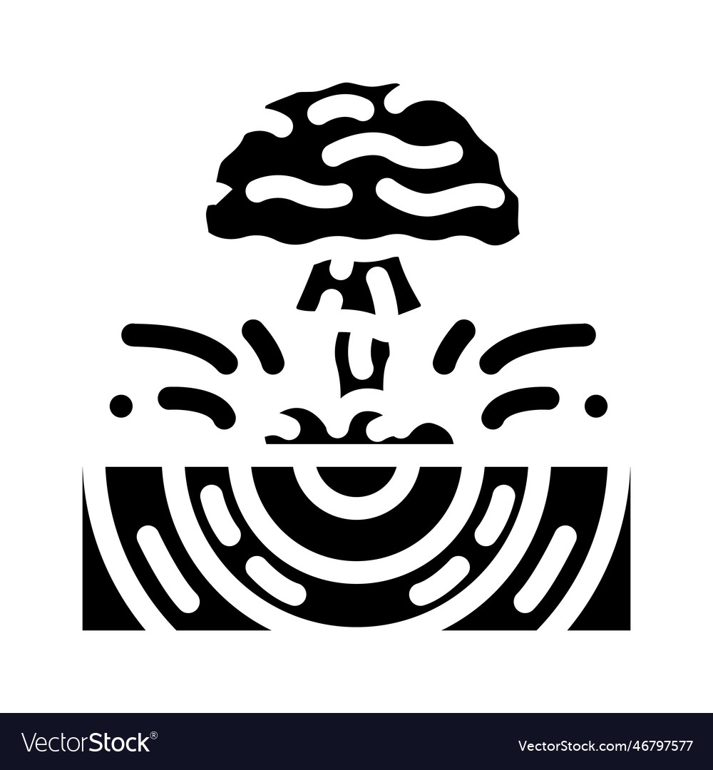 Explosion Earthquake Disaster Glyph Icon Vector Image