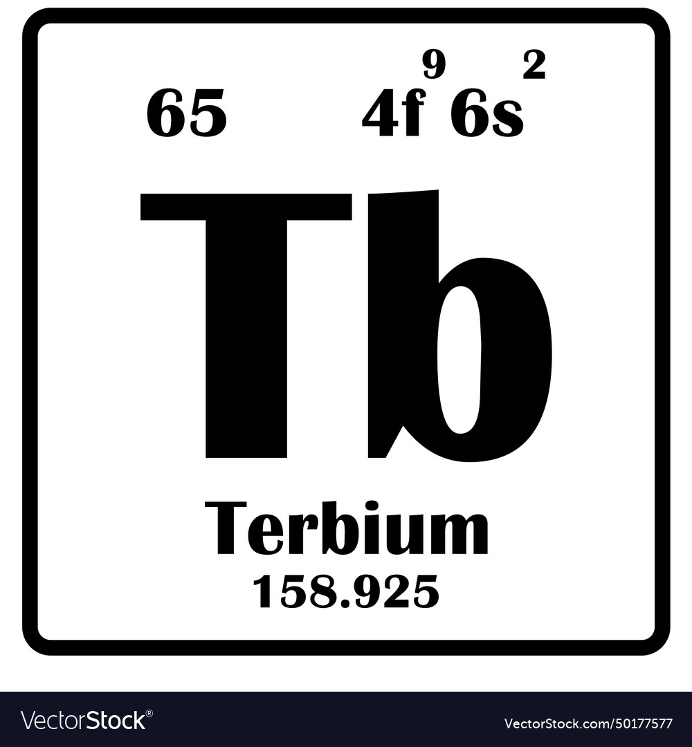 Terbium Element Icon Royalty Free Vector Image