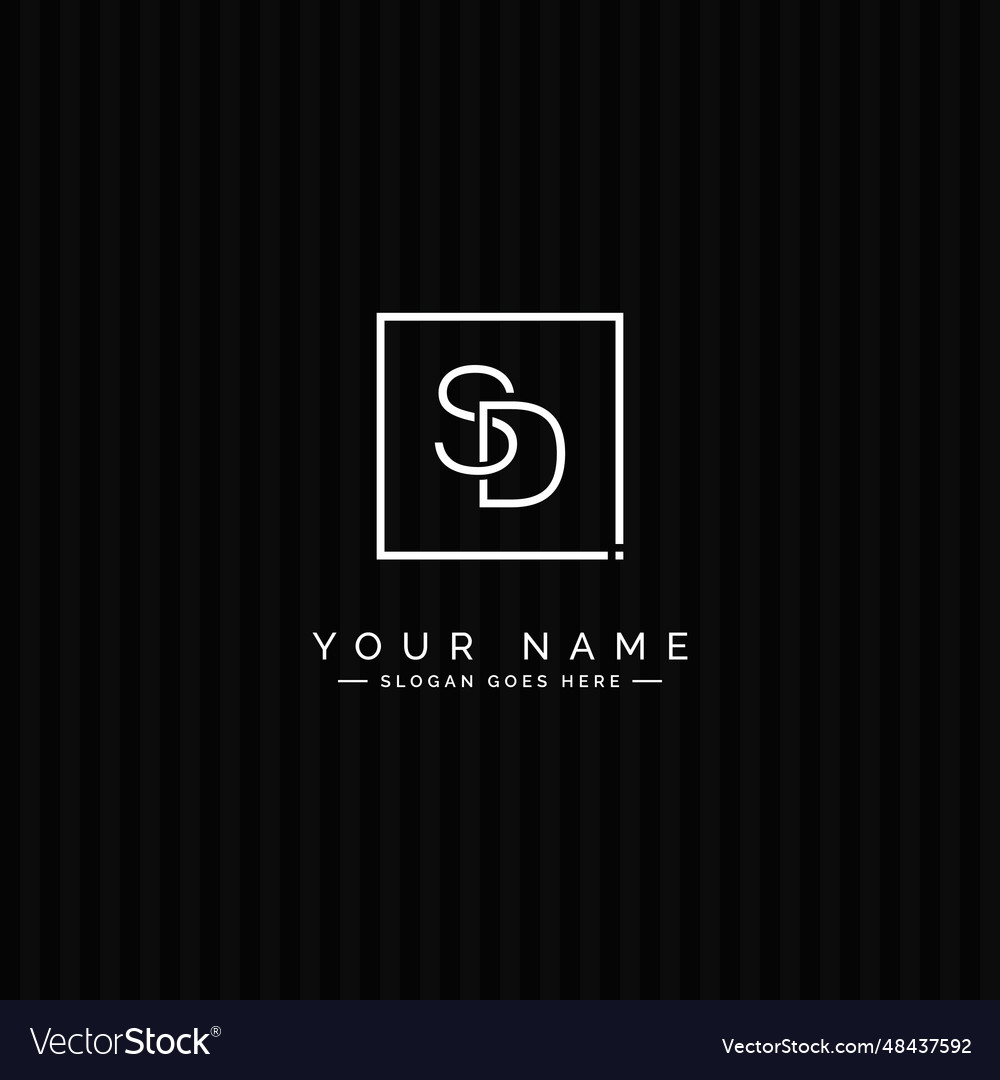 Template For Initial Letter Sd Logo Royalty Free Vector