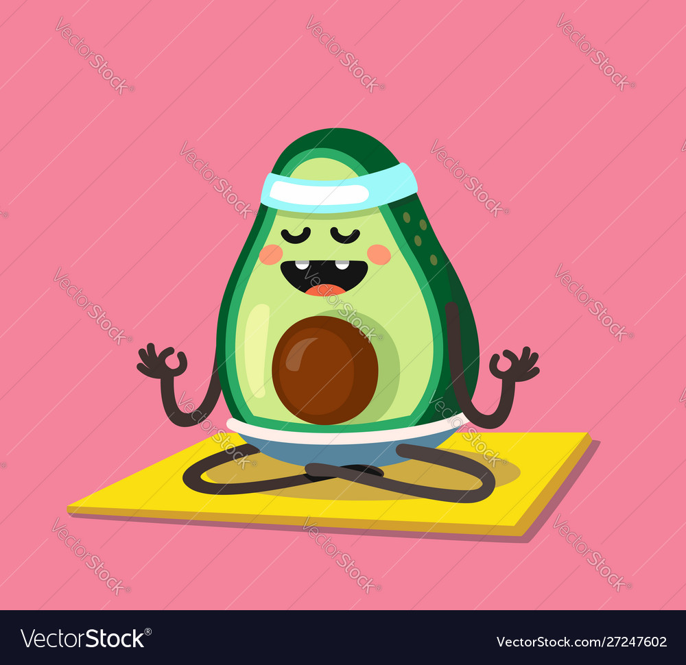 Avocado Doing Stretching Or Yoga Royalty Free Vector Image