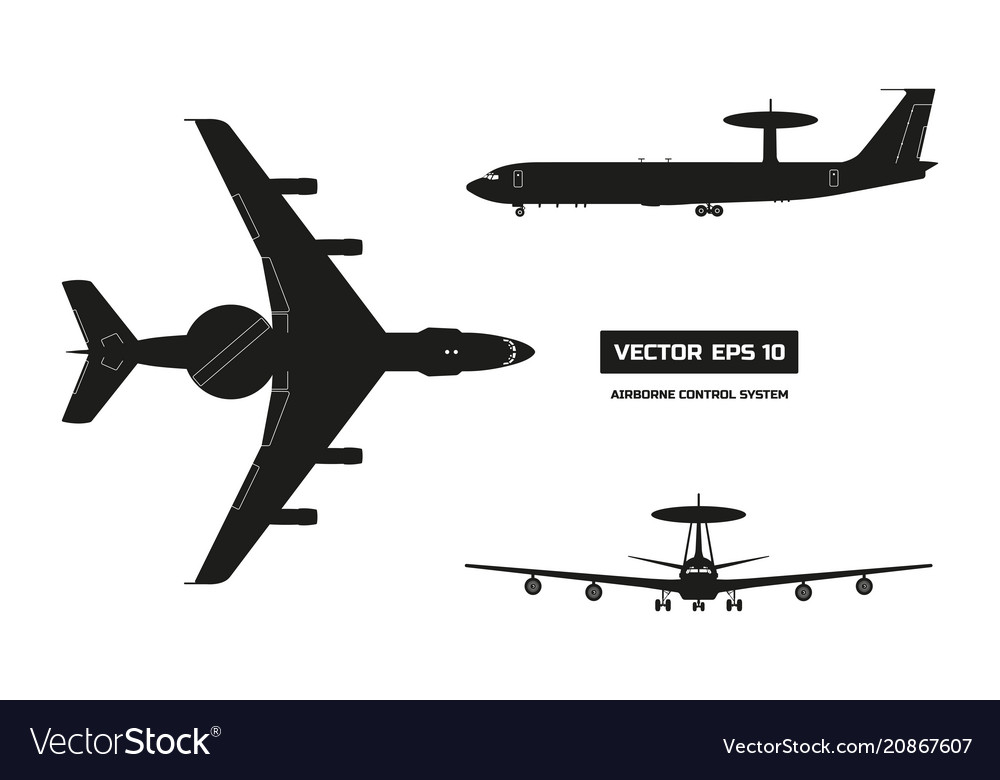 Silhouette Military Aircraft Royalty Free Vector Image