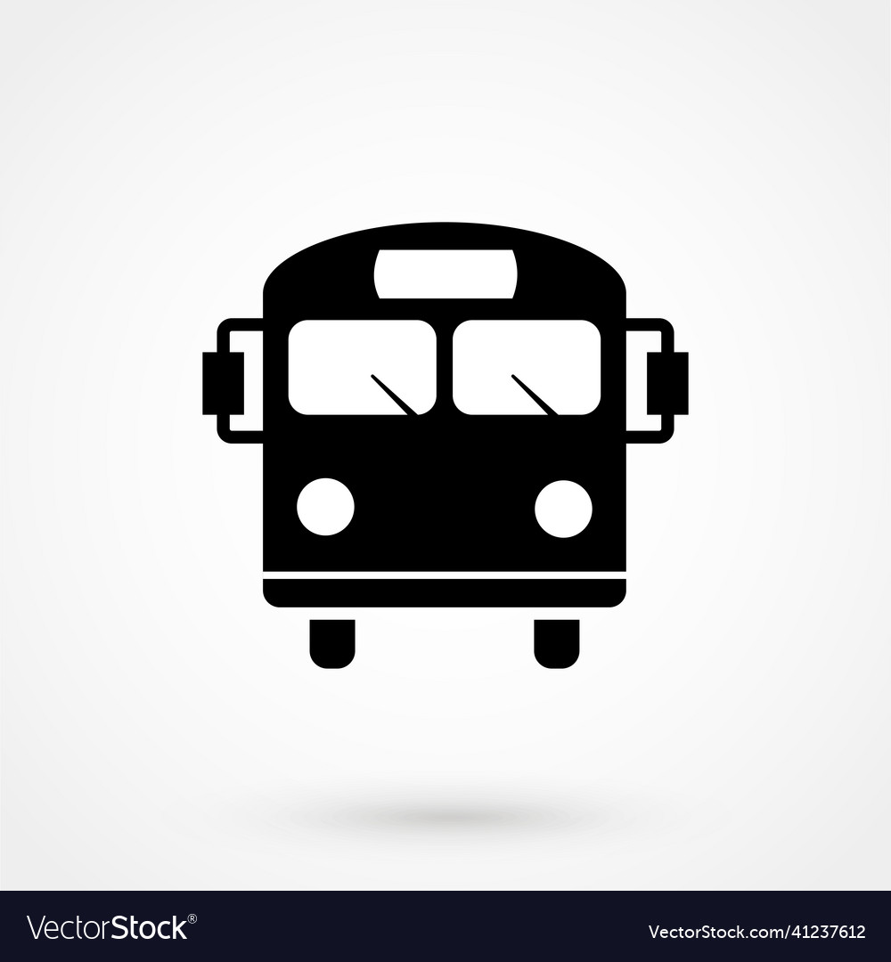 Bus Icon Flat Design Best Royalty Free Vector Image