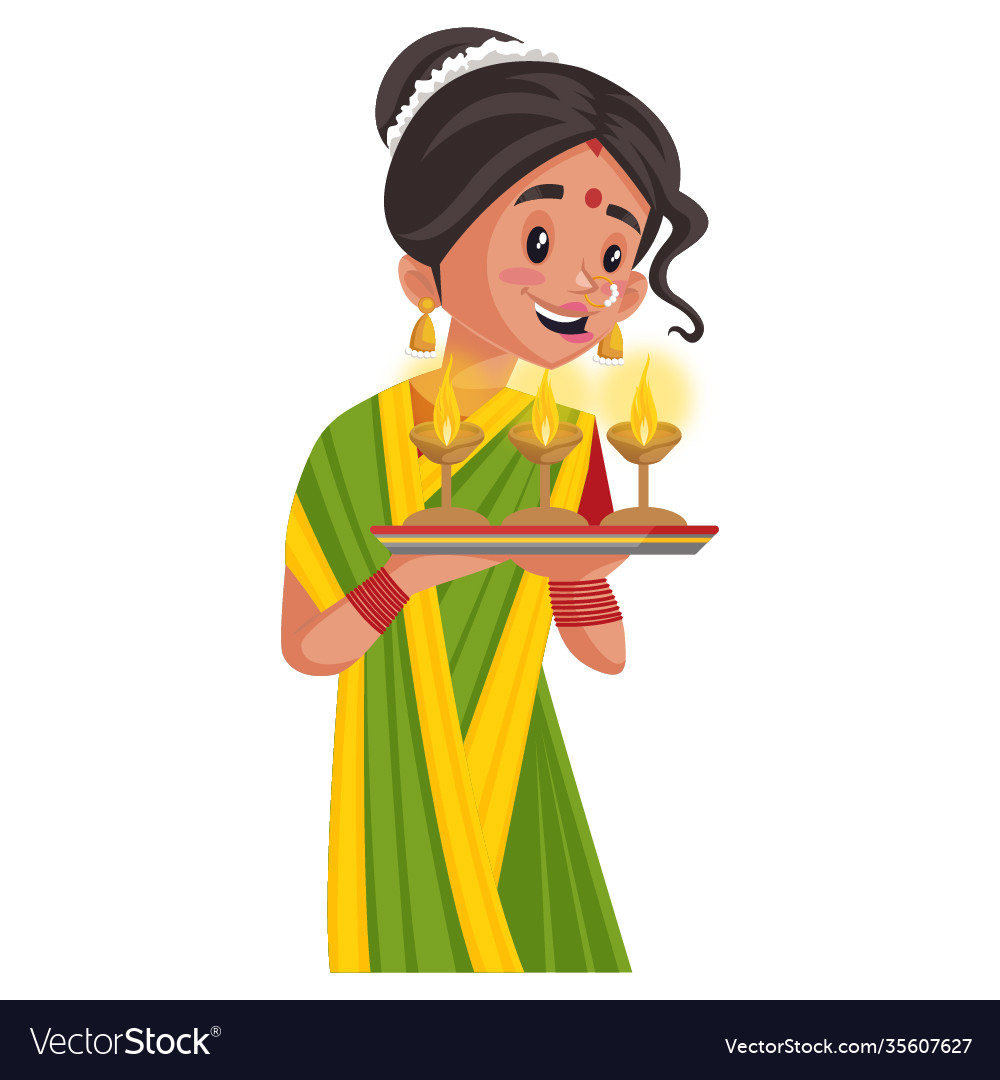 Indian Marathi Woman Cartoon Royalty Free Vector Image