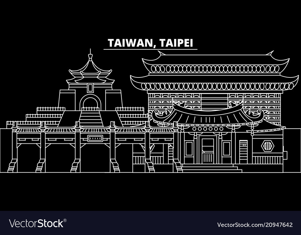 Taipei Silhouette Skyline Taiwan Royalty Free Vector Image