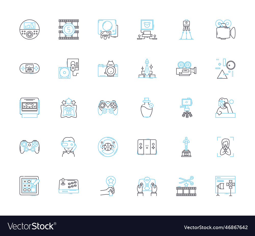 Video Production Linear Icons Set Cinematography Vector Image