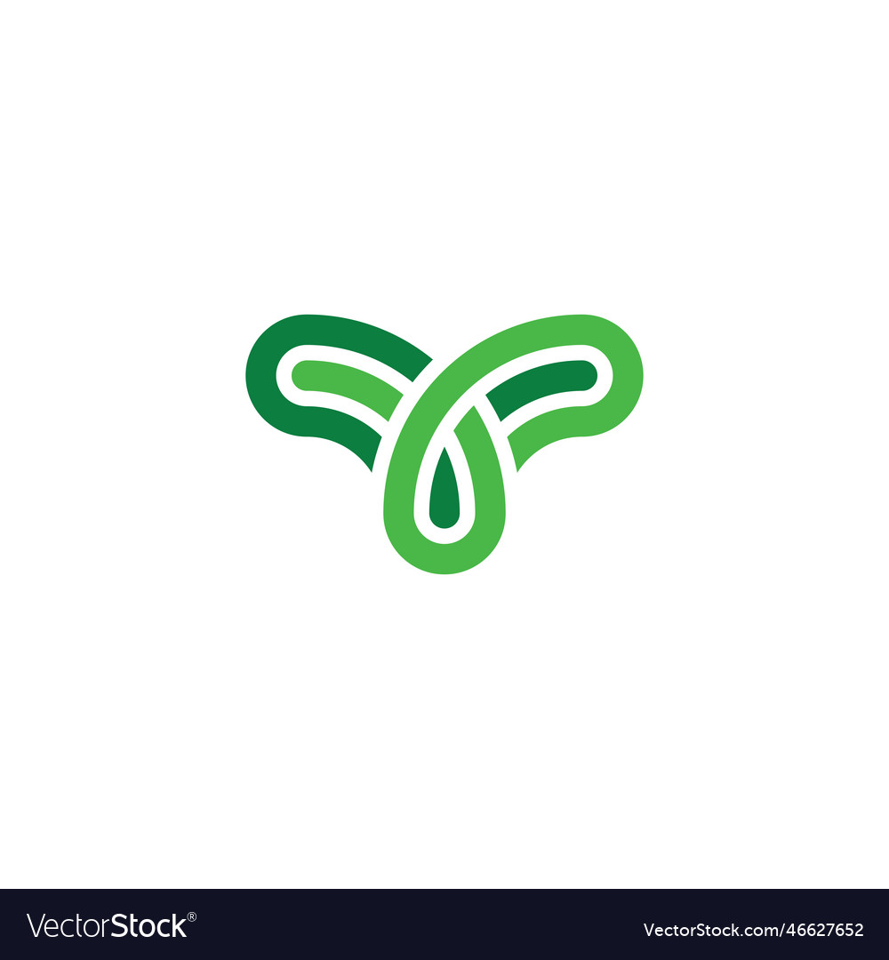 V Letter Green Logo Icon Royalty Free Vector Image