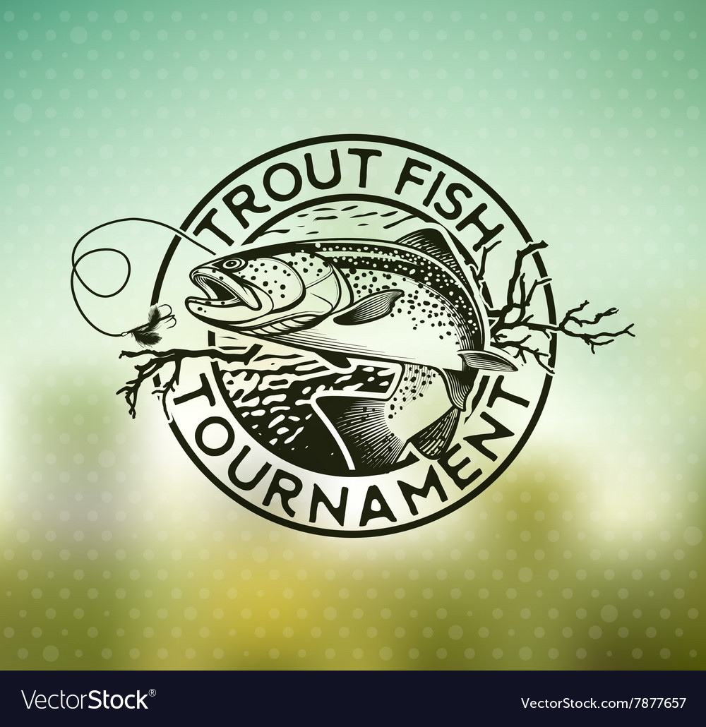 Vintage Trout Fishing Emblems Royalty Free Vector Image