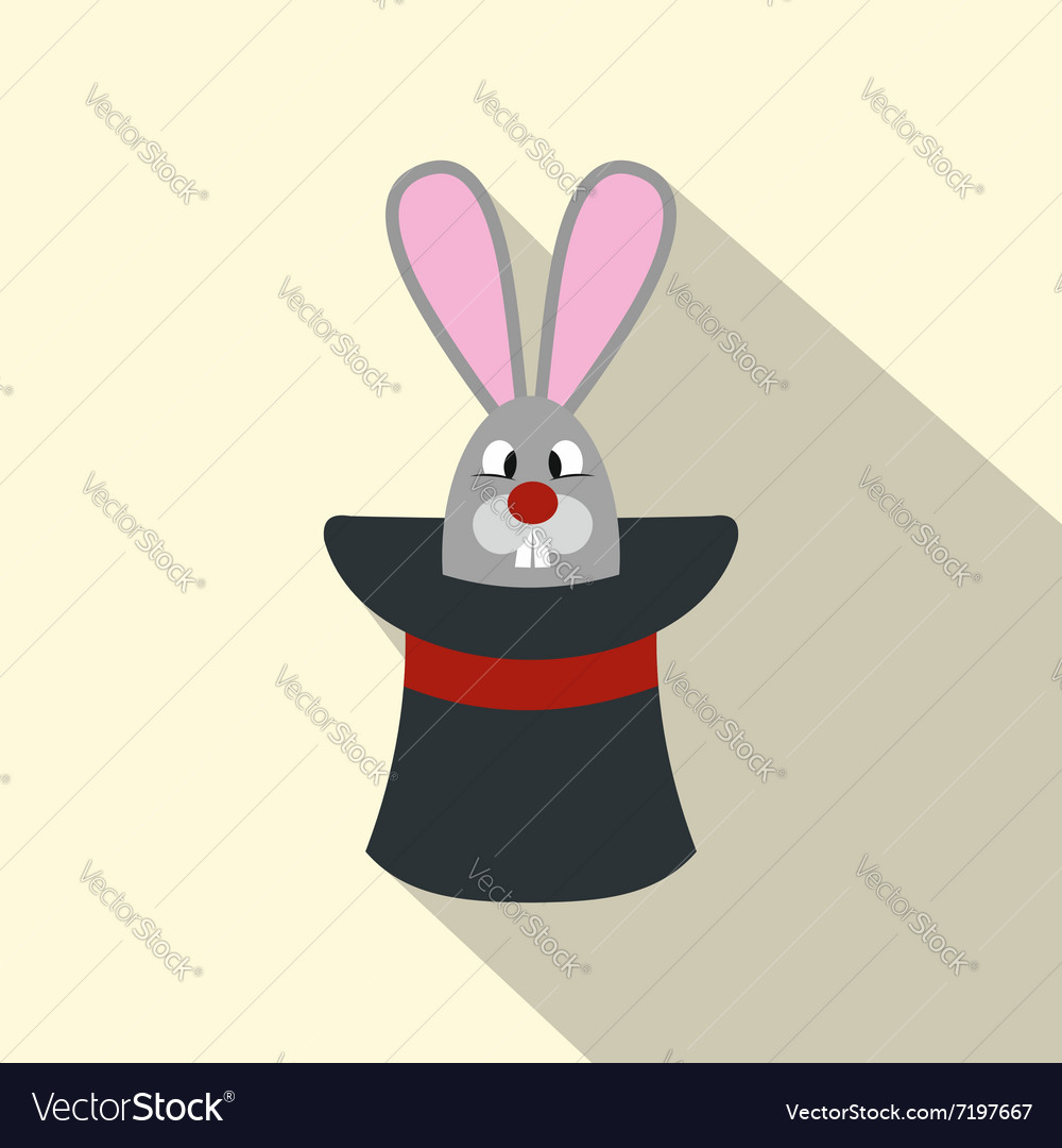 Rabbit Appearing From A Top Magic Hat Royalty Free Vector