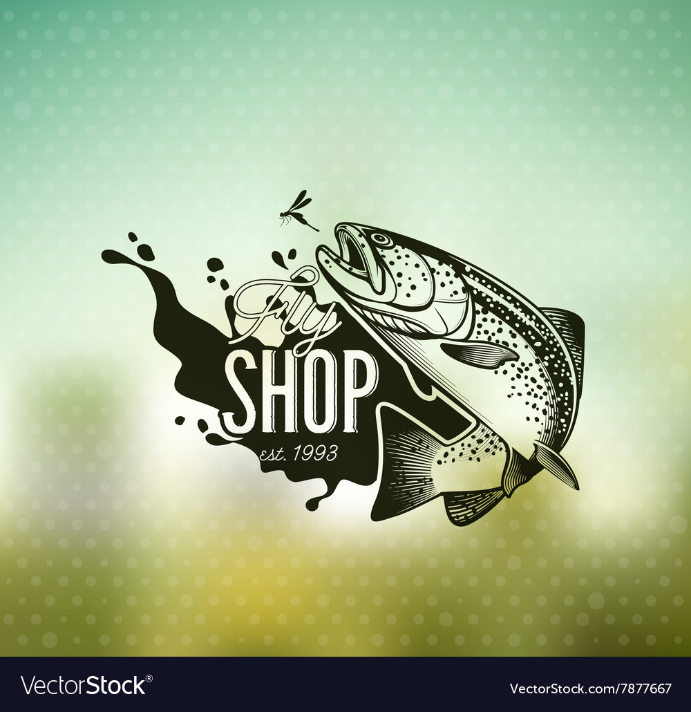 Vintage Trout Fishing Emblems Royalty Free Vector Image