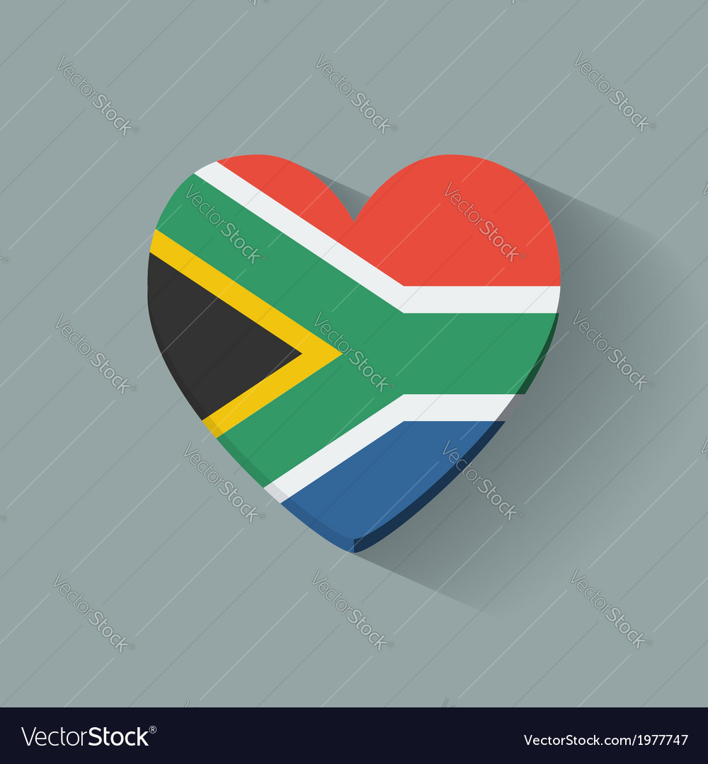 Heart Shaped Icon With Flag Of South Africa Vector Image