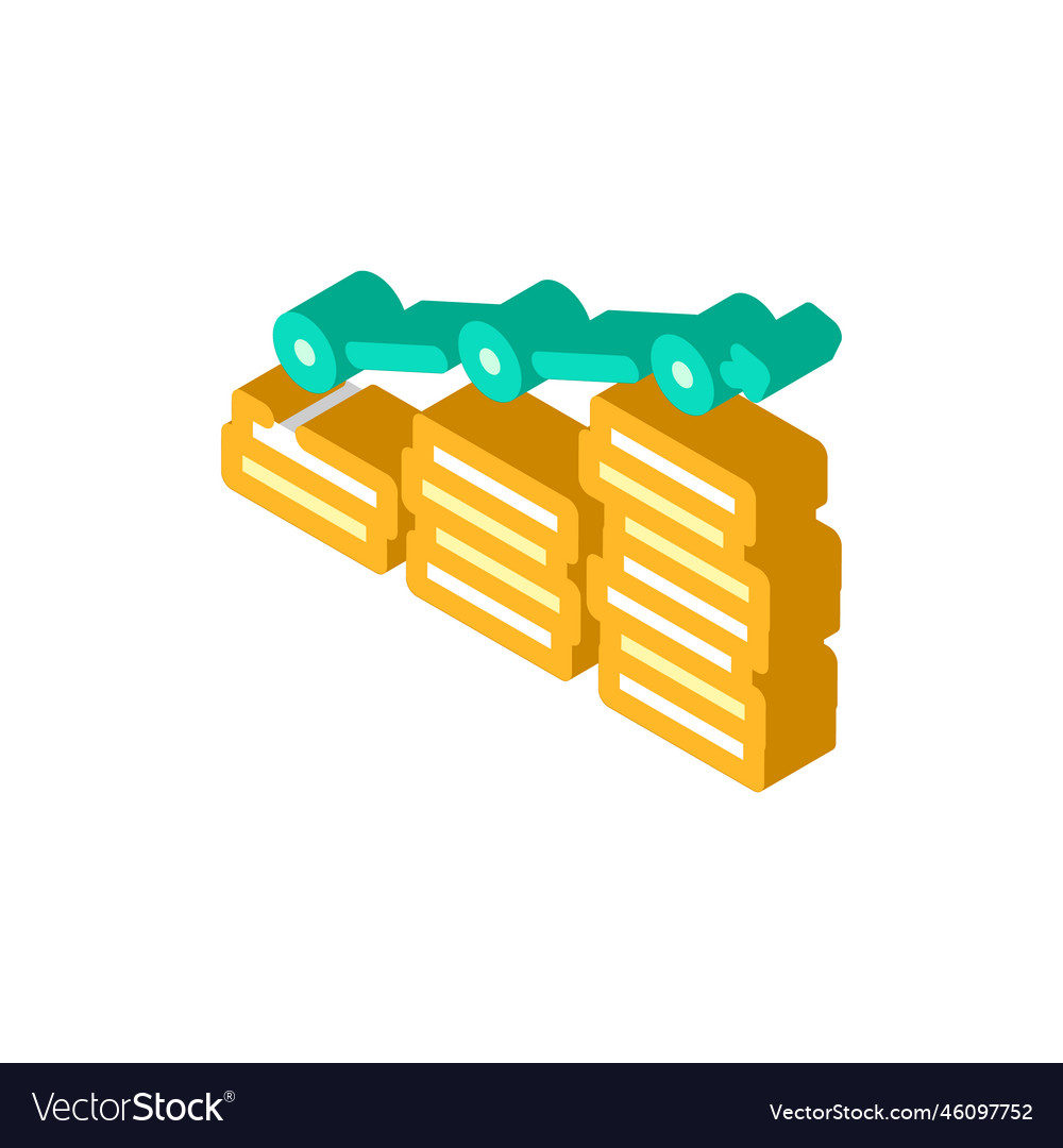 Growth Trend Gold Coin Isometric Icon Royalty Free Vector