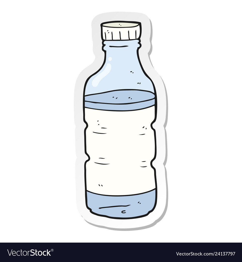 Sticker Of A Cartoon Water Bottle Royalty Free Vector Image