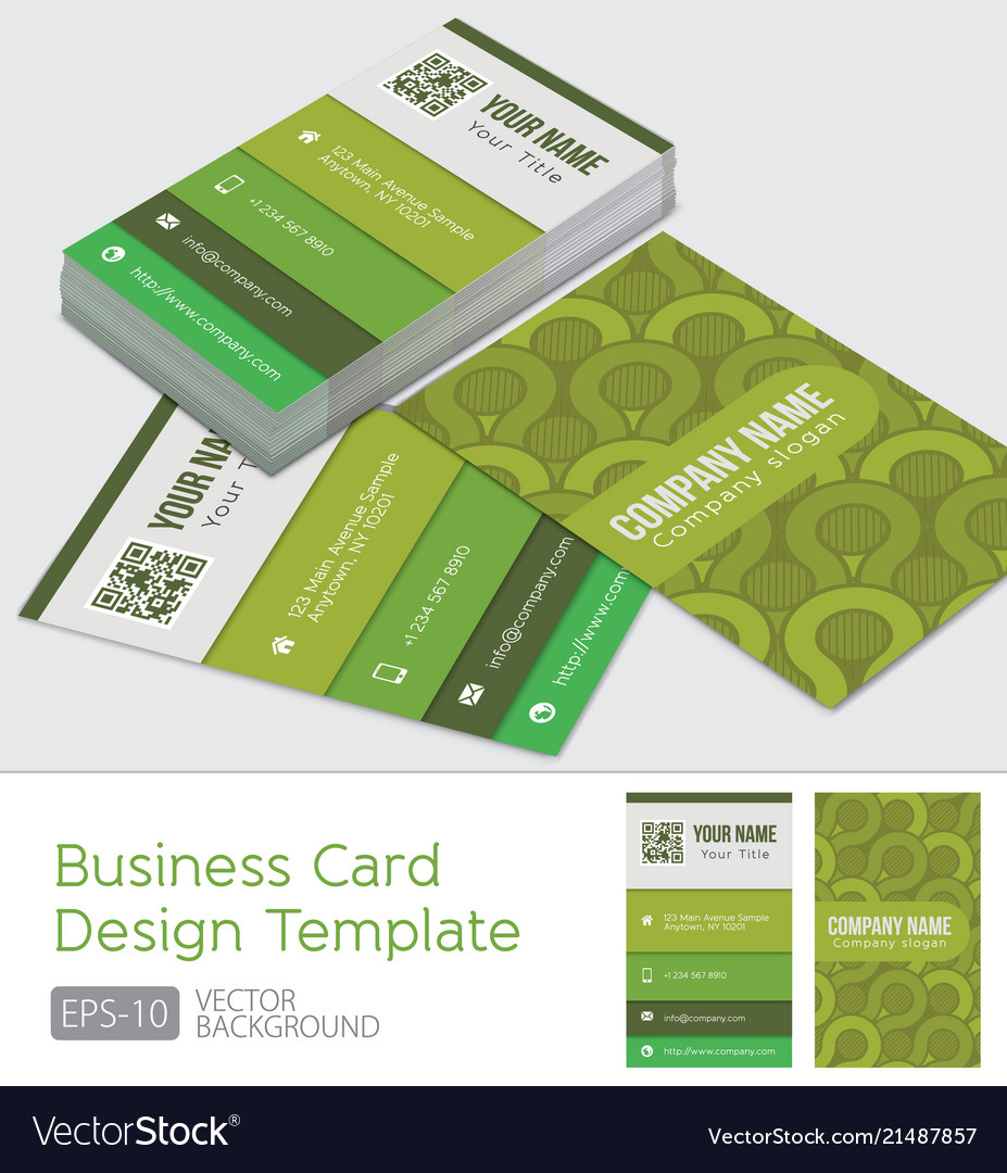 Green Business Cards Template Royalty Free Vector Image